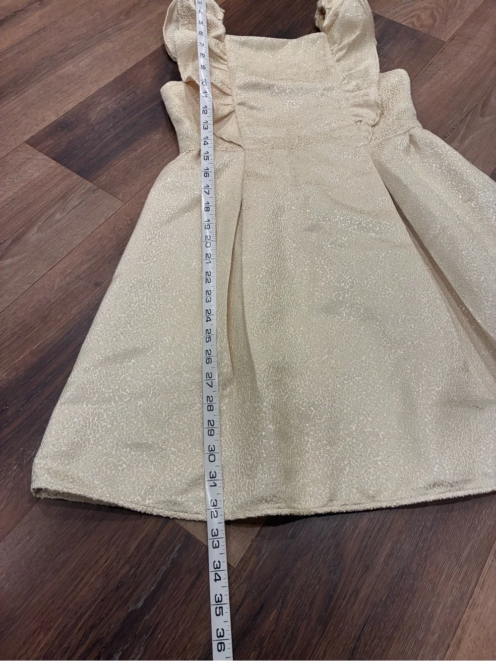 NWT Janie & Jack Gold Formal Dress Shimmer Sparkle Lined Summer Outfit 12 Girl